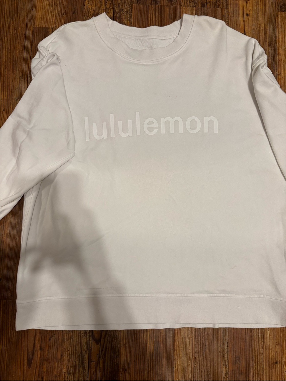 lululemon athletica White Embossed Logo Crew Sweatshirt